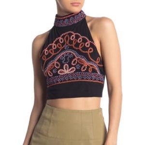 Free People Goa Embroidered Crop Top